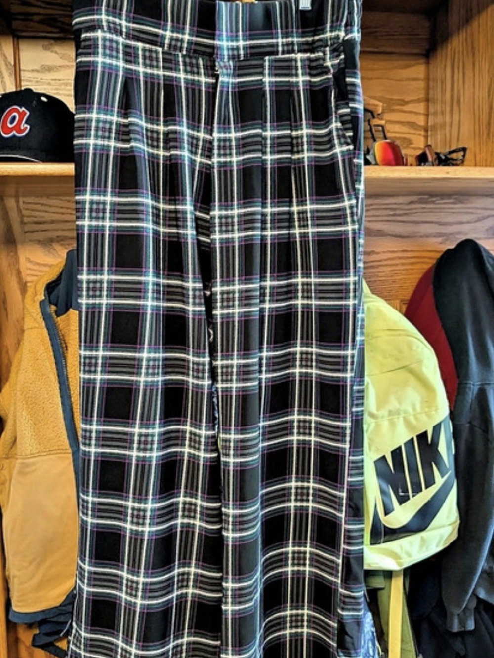 TORRID #RefinedFit # Plaid Wide Leg Pants in Black & Purple Size 10R